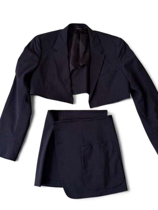Prada Dresses & Skirts - Prada Cropped Navy Blazer and Skirt Set